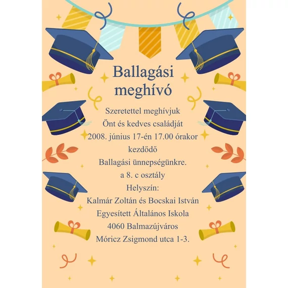 Ballagási meghívó