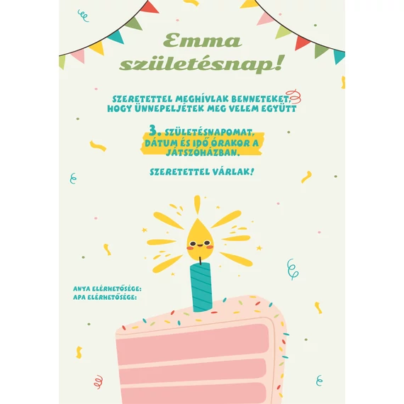 Születésnapi meghívó - szöveges